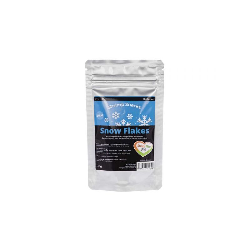 GlasGarten – Shrimp Snacks Snow Flakes Sticks Mix 3v1 30 g