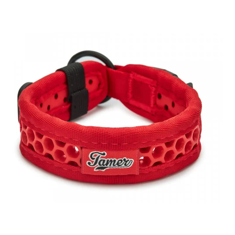 Tamer obojek Softy červený - šířka 3,3 cm, obvod krku 30-36 cm