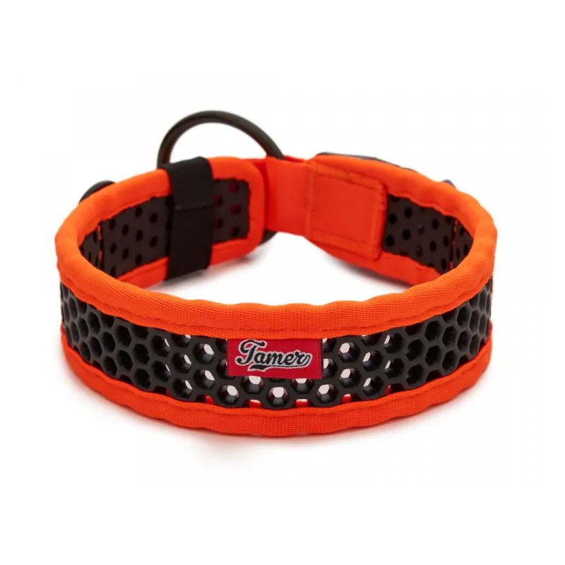 Tamer obojek Softy oranžovo-černý - šířka 3,3 cm, obvod krku 30-36 cm