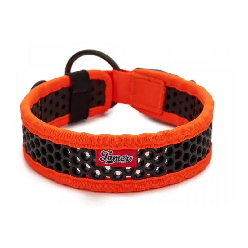 Tamer obojek Softy oranžovo-černý - šířka 3,8 cm, obvod krku 35-41 cm