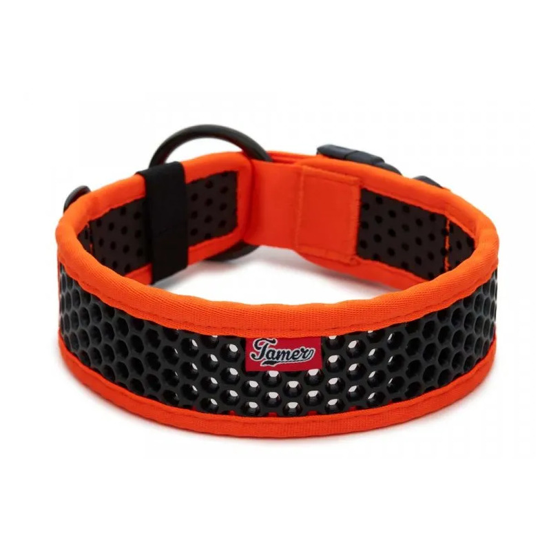 Tamer obojek Softy oranžovo-černý - šířka 3,8 cm, obvod krku 45-51 cm