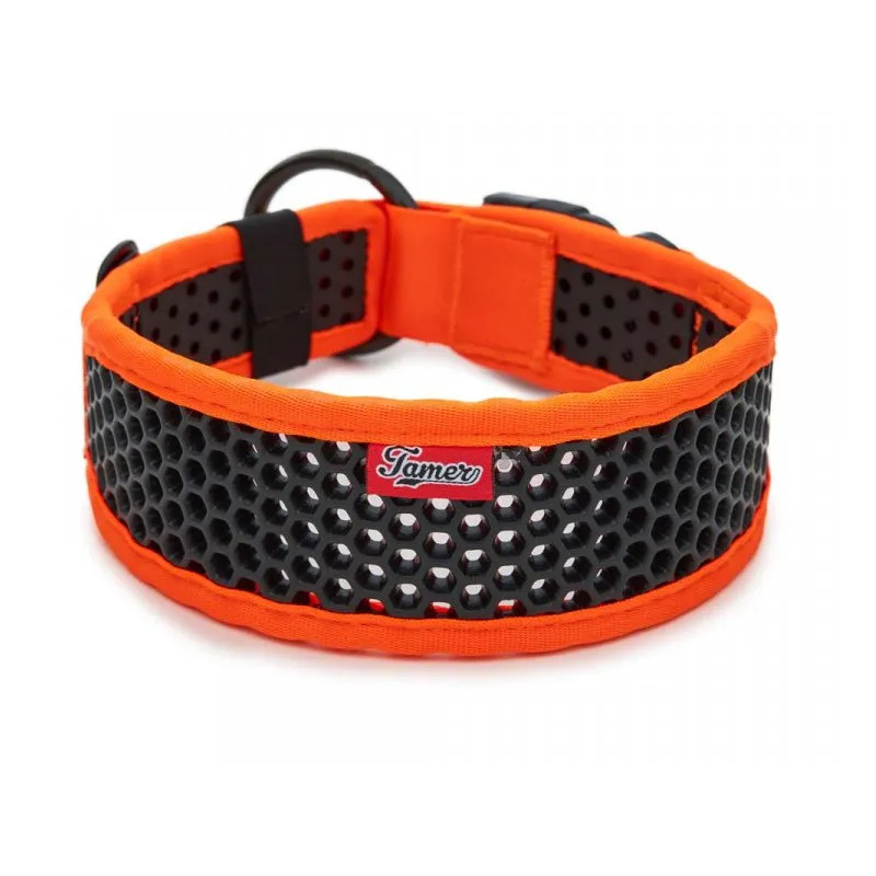 Tamer obojek Softy oranžovo-černý - šířka 3,8 cm, obvod krku 45-51 cm