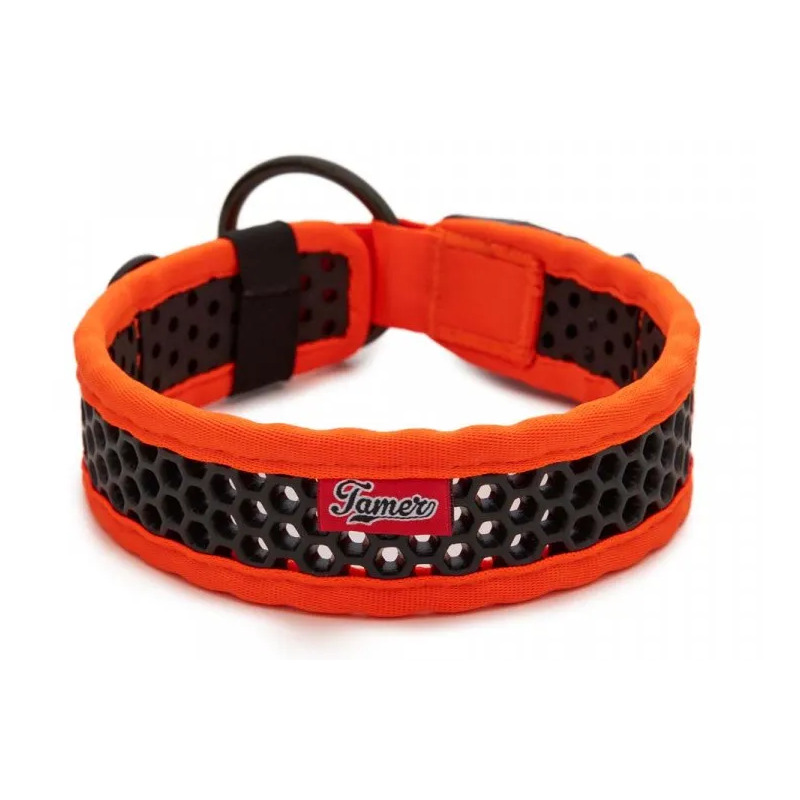 Tamer obojek Softy oranžovo-černý - šířka 3,8 cm, obvod krku 45-51 cm