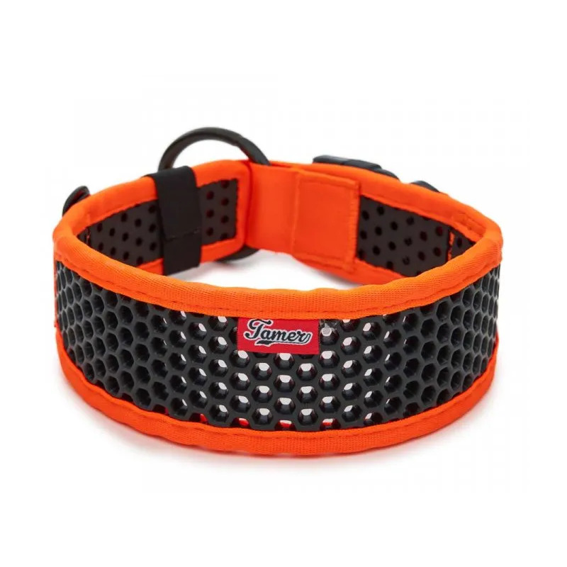 Tamer obojek Softy oranžovo-černý - šířka 4,3 cm, obvod krku 50-56 cm
