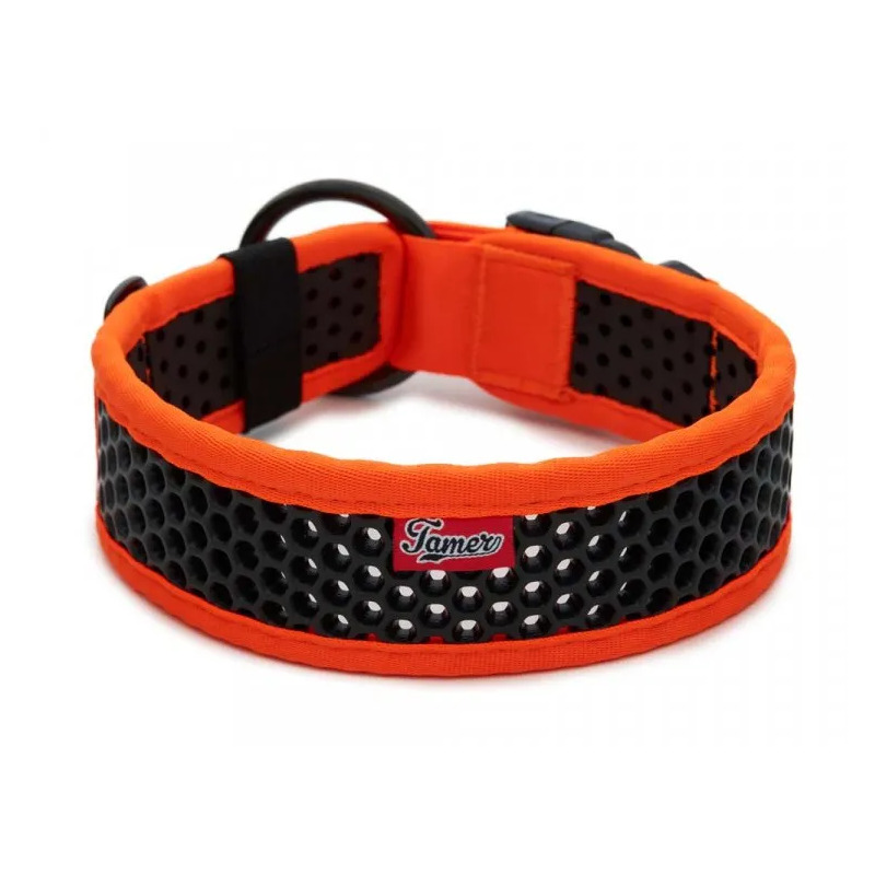 Tamer obojek Softy oranžovo-černý - šířka 4,3 cm, obvod krku 50-56 cm