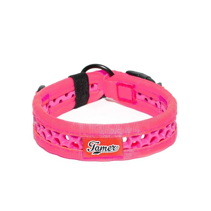 Tamer obojek Softy růžový - šířka 3,3 cm, obvod krku 30-36 cm