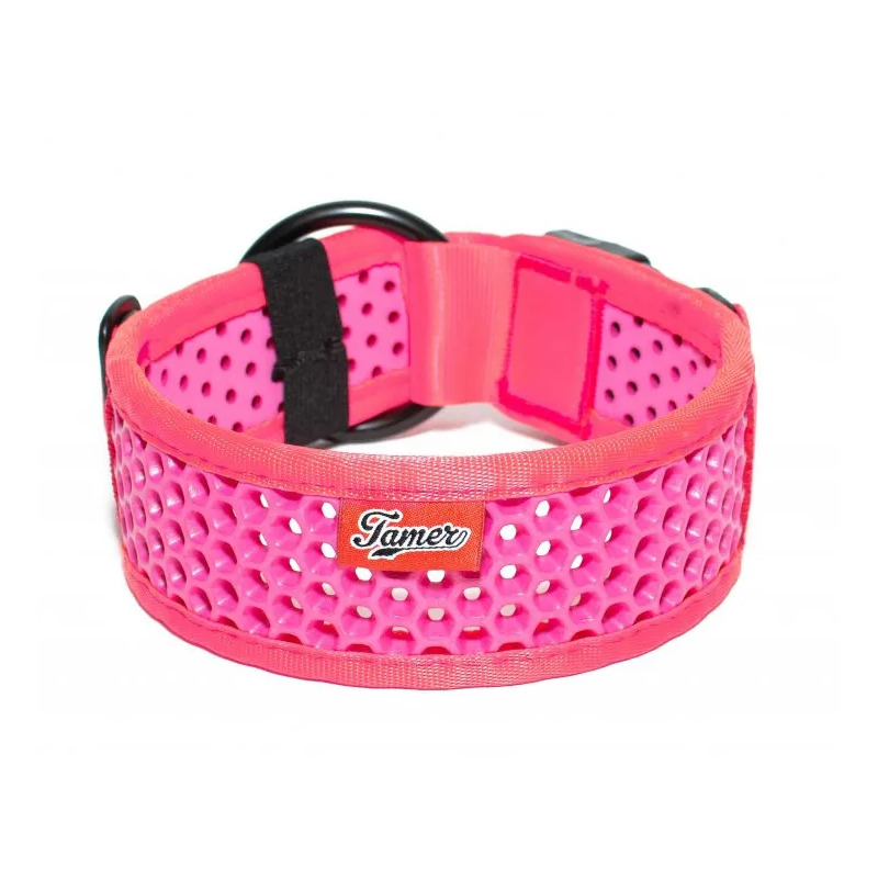 Tamer obojek Softy růžový - šířka 4,3 cm, obvod krku 50-56 cm