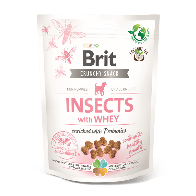 Brit Care Dog Crunchy Cracker Puppy Insects with Whey enriched with Probiotics 200 g