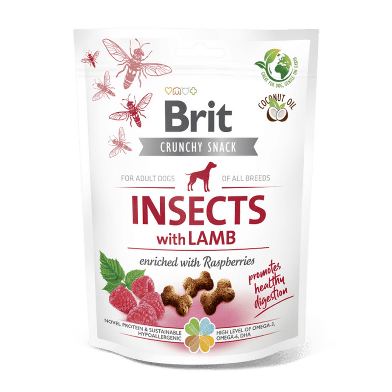 Brit Care Dog Crunchy Cracker Insects with Lamb enriched with Raspberries 200 g
