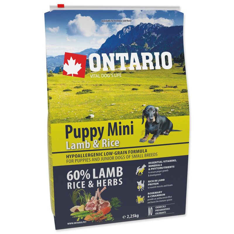 Ontario Puppy Mini Lamb & Rice 2,25 kg