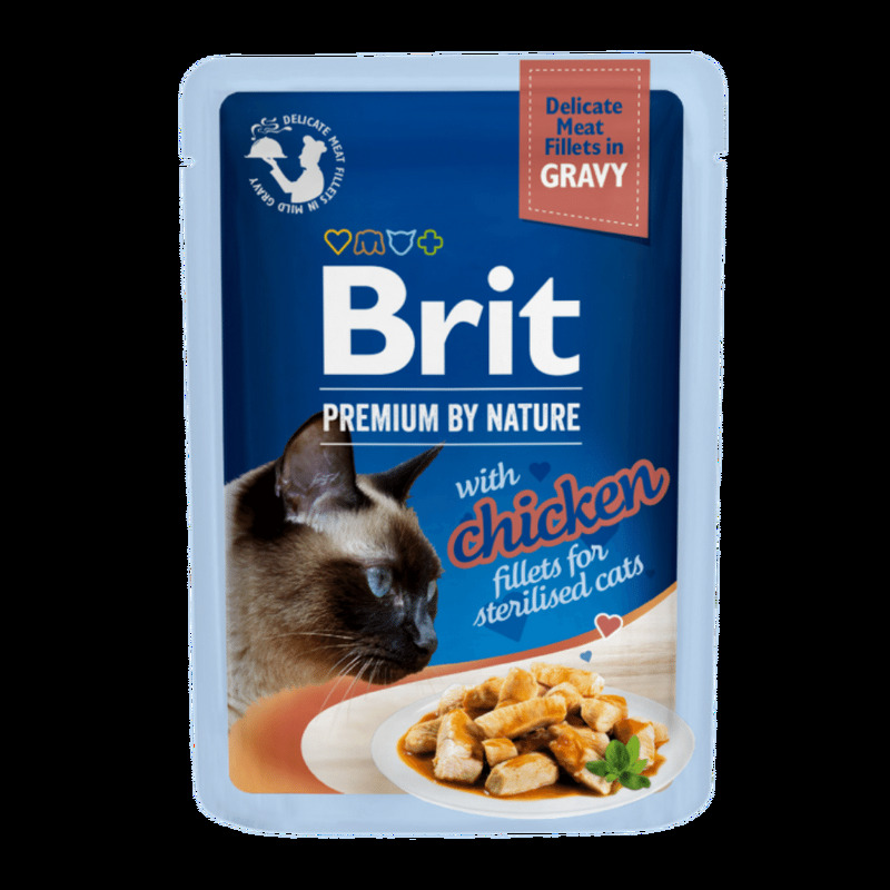 Brit Premium Cat Delicate Fillets in Gravy with Chicken for Sterilised 85 g