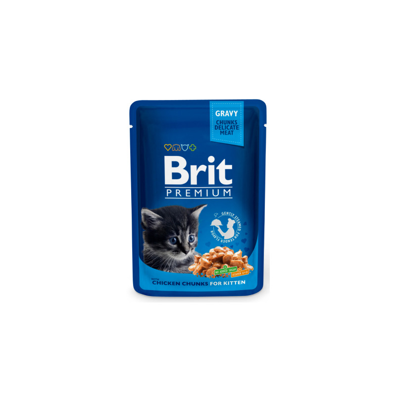 Brit Premium Cat Pouches Chicken Chunks for Kitten 100 g