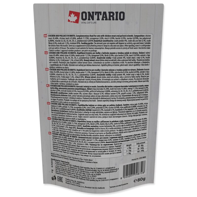 Ontario Cat Chicken and Codfish in Broth 80 g