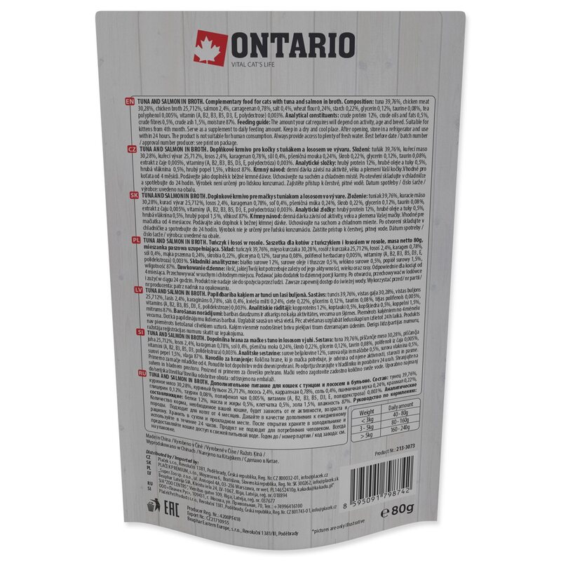 Ontario Cat Tuna and Salmon in Broth 80 g
