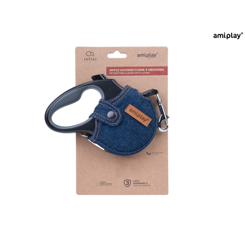 Amiplay Vodítko Infini s Denim M 5m - 15 kg námořní