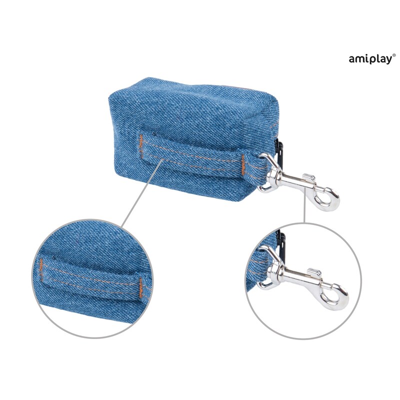 Amiplay Tastička na sáčky Denim 9x5x4 cm Modrá