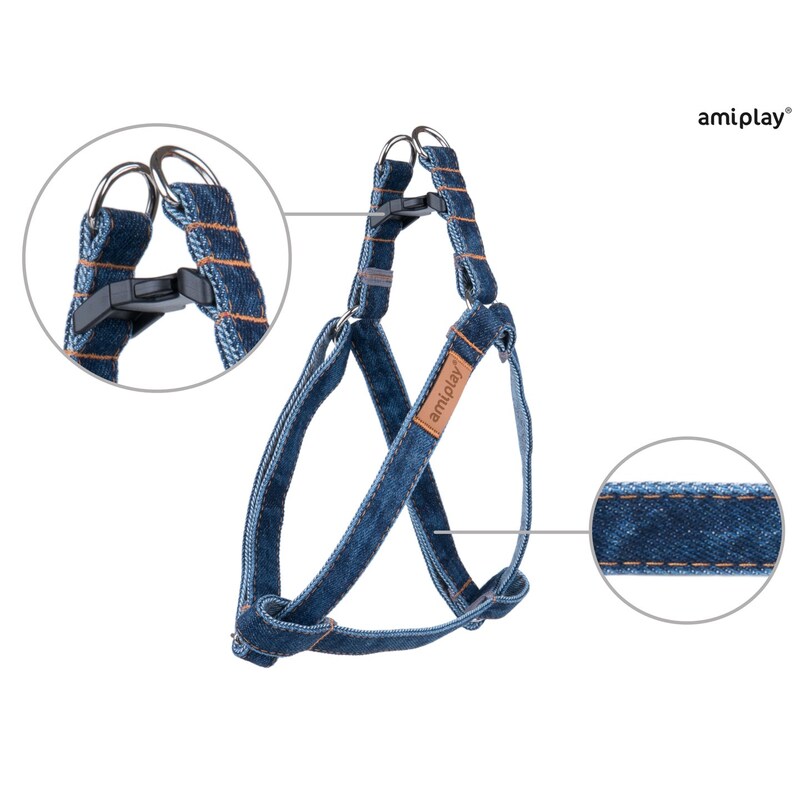 Amiplay Postroj Denim L 40-75x 2cm - námořnická