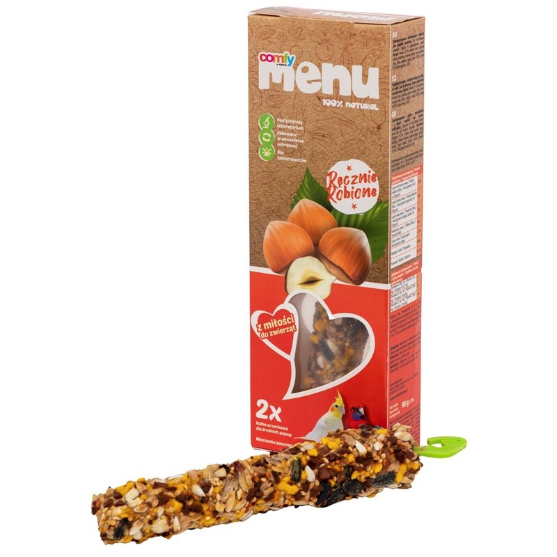 Comfy Menu Ořechové tyčinky pro středně velké papoušky 90 g