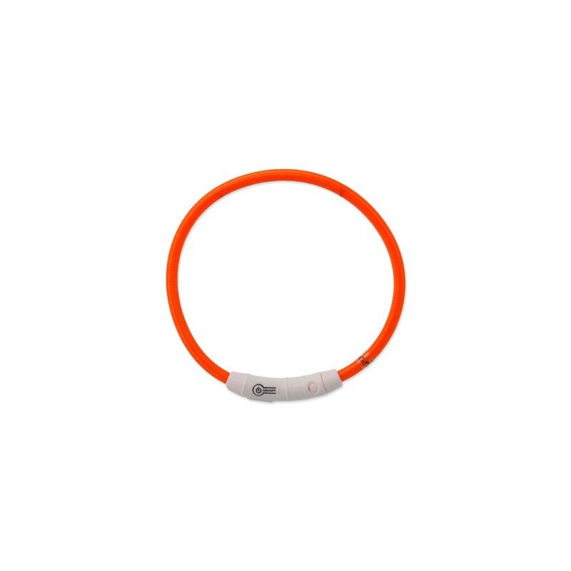 Dog Fantasy LED Obojek nylon oranžový 65 cm