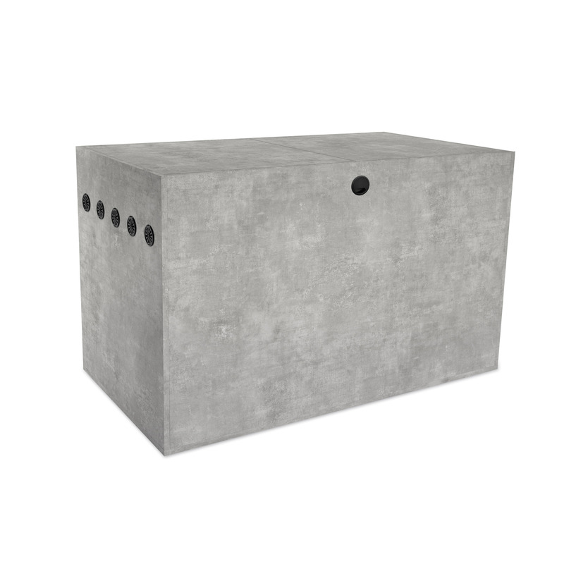 Diversa Dřevěné terárium s nástavcem 120 x 50 x 72 cm - Beton